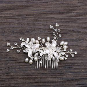 Pearl Handmade Bridal Light Weight Hair Comb Clip.